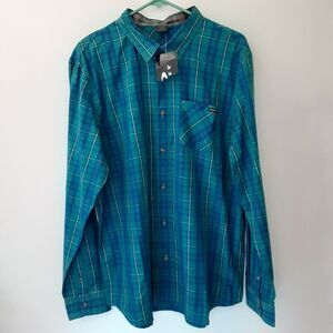 Oakley Adult Mens XL Blue Plaid Long Sleeve Button Up Shirt